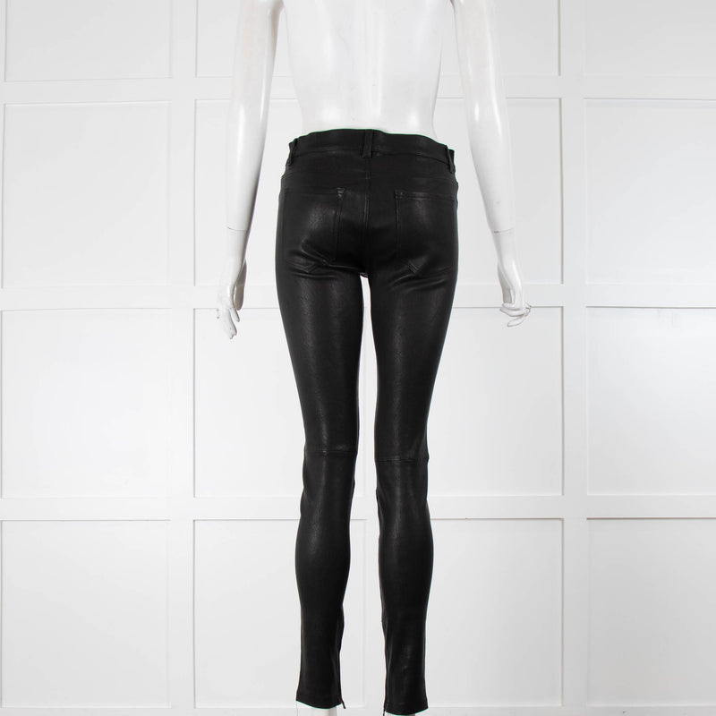 Vince Black Leather Skinny Jeans