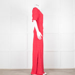 Saloni Red Dot Short Sleeve Maxi Dress