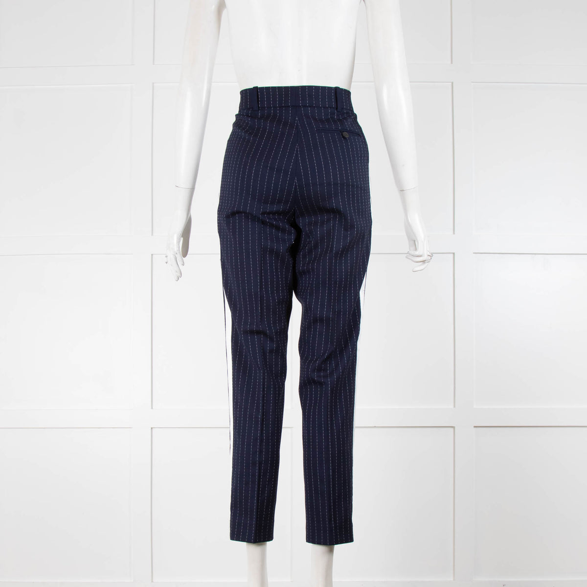 Racil Navy Pinstripe Trousers