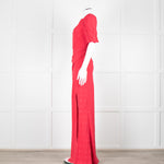 Saloni Red Dot Short Sleeve Maxi Dress