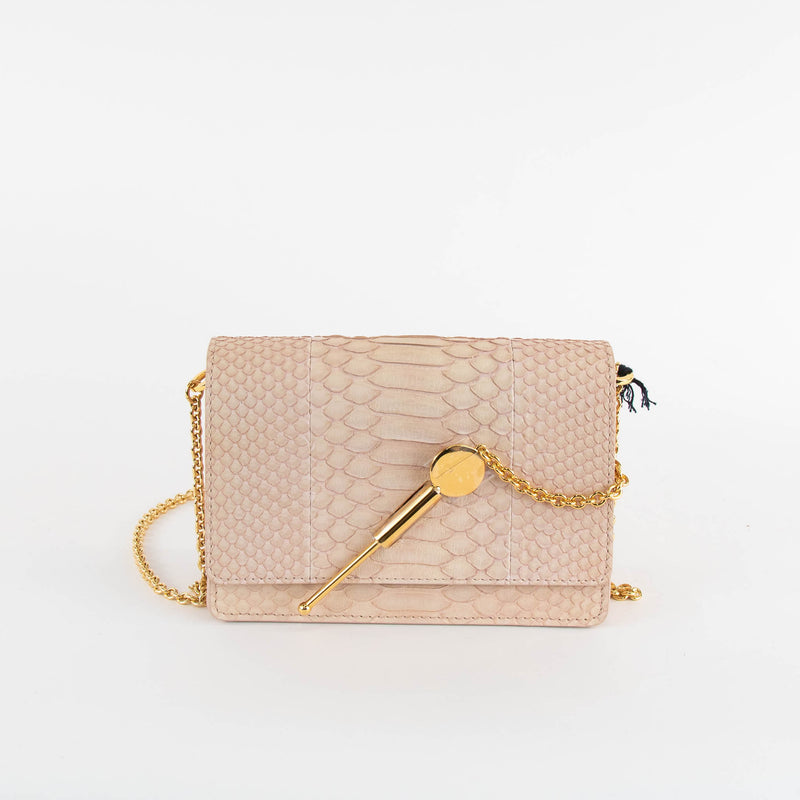 Sophie Hulme Beige Snake Cocktail Stirrer Bag