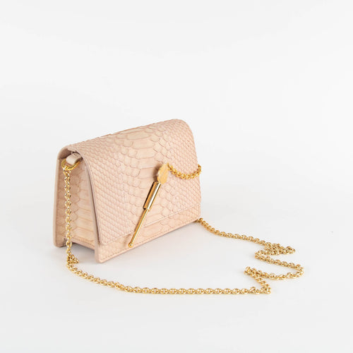 Sophie Hulme Beige Snake Cocktail Stirrer Bag