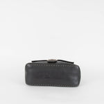 Fendi Black Grainy Leather Selleria Mama Baguette Bag