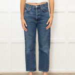 Agolde Blue High Waist Straight Leg Jeans