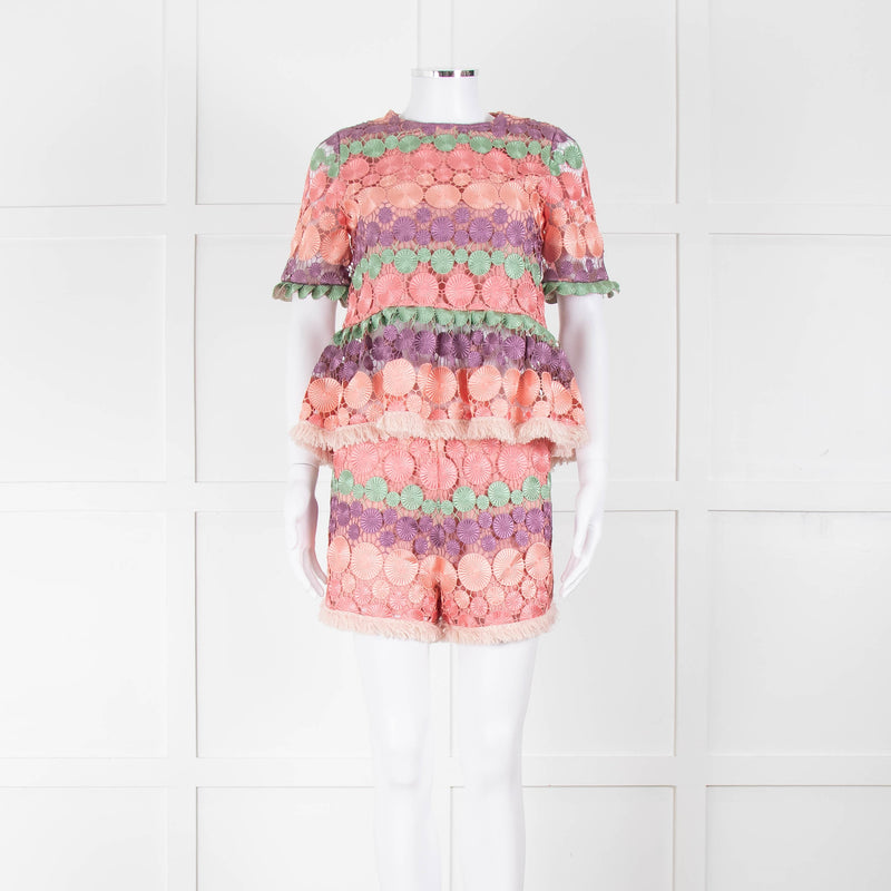 Alexis Pastel Pink  Cut Out Peplum Top