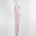 Amanda Wakeley Pink Pearly Satin Straight Leg Trousers