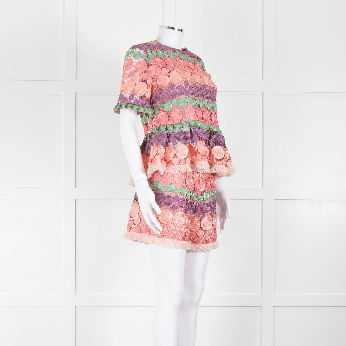 Alexis Pastel Pink Cut Out Shorts With Pink Trim Hem