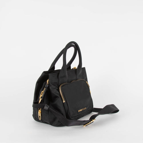 Bimba Y Lola Black Nylon Gold Hardware Pocket Bag