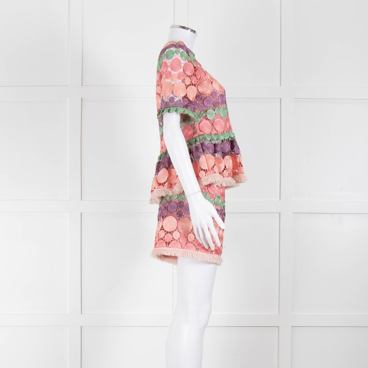 Alexis Pastel Pink Cut Out Shorts With Pink Trim Hem