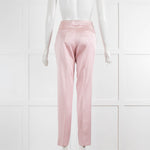 Amanda Wakeley Pink Pearly Satin Straight Leg Trousers