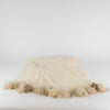 Hayley Menzies Cream 100% Cashmere Scarf With Fur PomPom