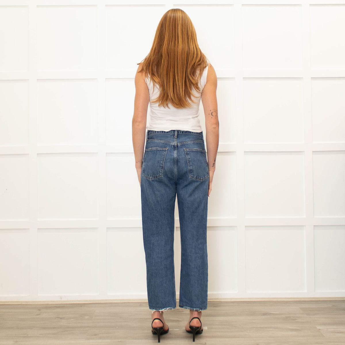 Agolde Blue High Waist Straight Leg Jeans