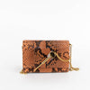 Sophie Hulme Orange Snake Skin Cocktail Stirrer Bag