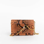 Sophie Hulme Orange Snake Skin Cocktail Stirrer Bag