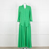 Me + Em Green Long Sleeve Maxi Belted Dress