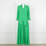 Me + Em Green Long Sleeve Maxi Belted Dress