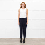 Peserico Navy Blue Cigarette Trousers