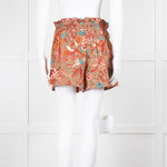 Ulla Johnson Rust Blue Floral Cotton Shorts