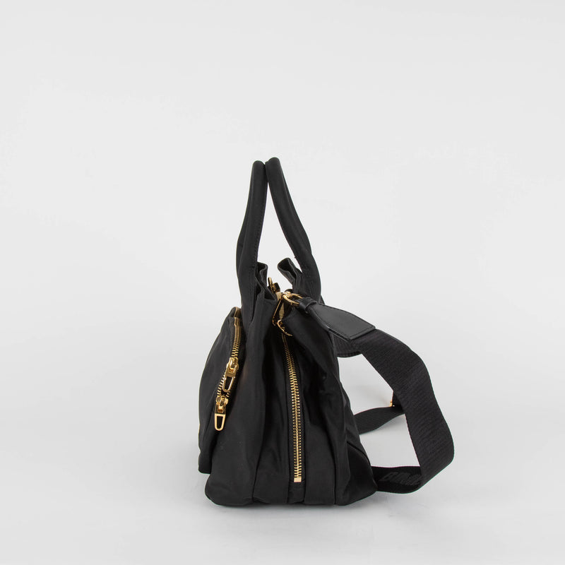 Bimba Y Lola Black Nylon Gold Hardware Pocket Bag