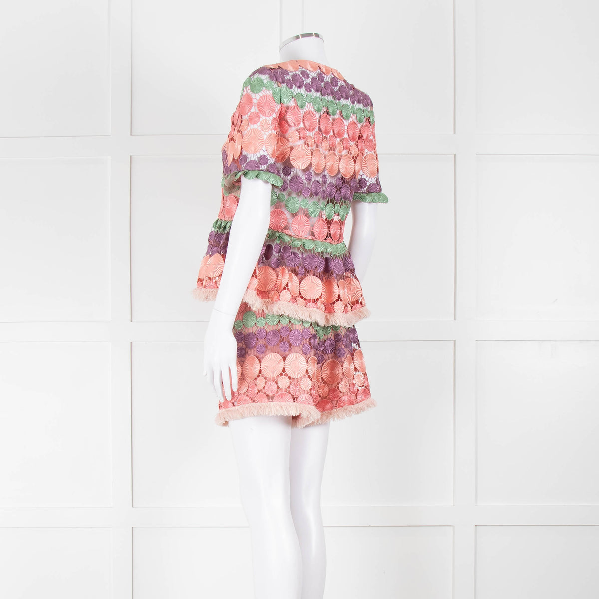 Alexis Pastel Pink Cut Out Shorts With Pink Trim Hem