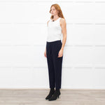 Peserico Navy Blue Cigarette Trousers