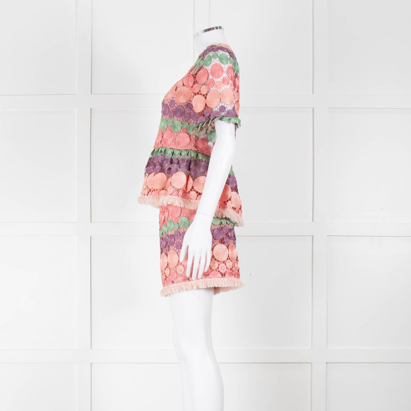 Alexis Pastel Pink  Cut Out Peplum Top
