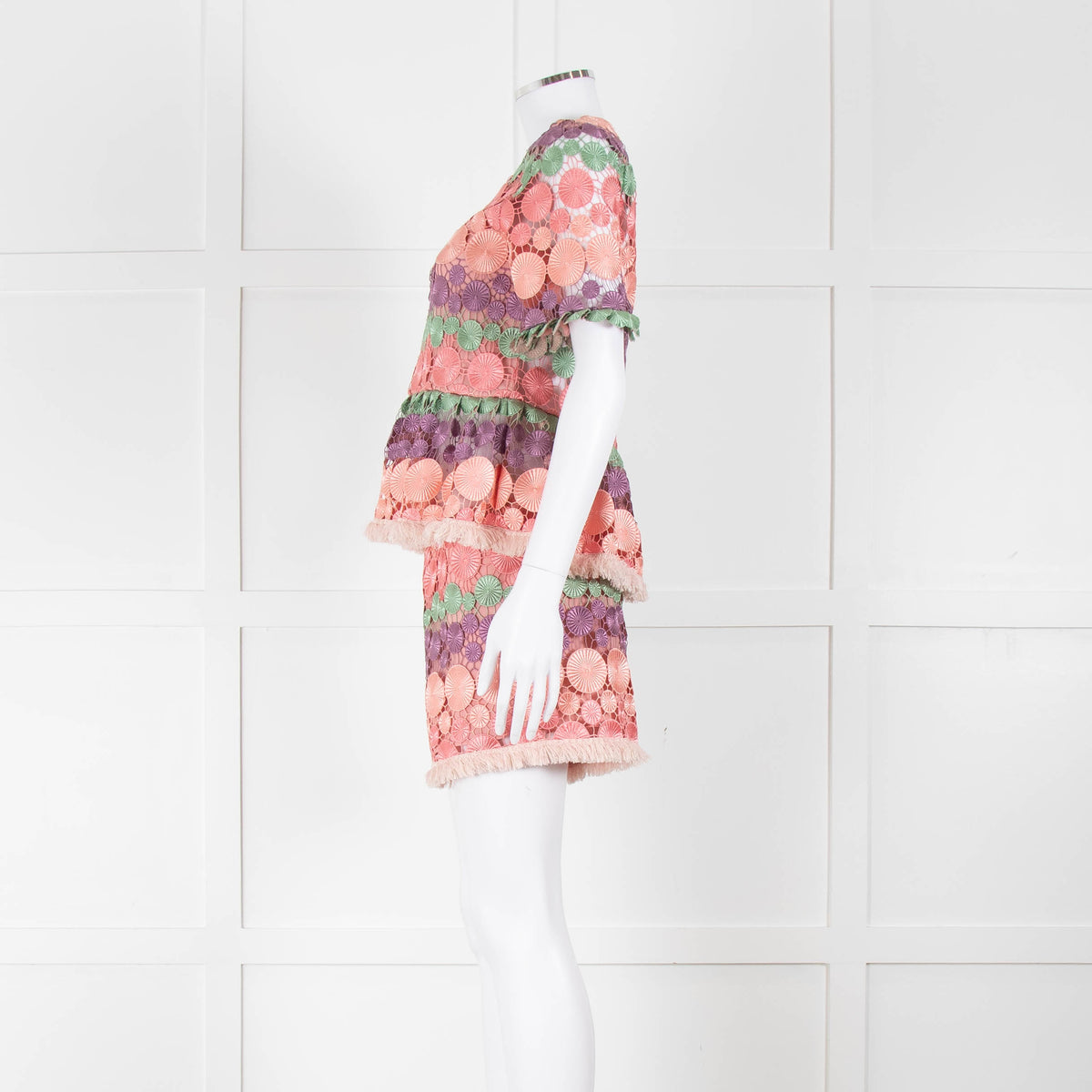 Alexis Pastel Pink Cut Out Shorts With Pink Trim Hem