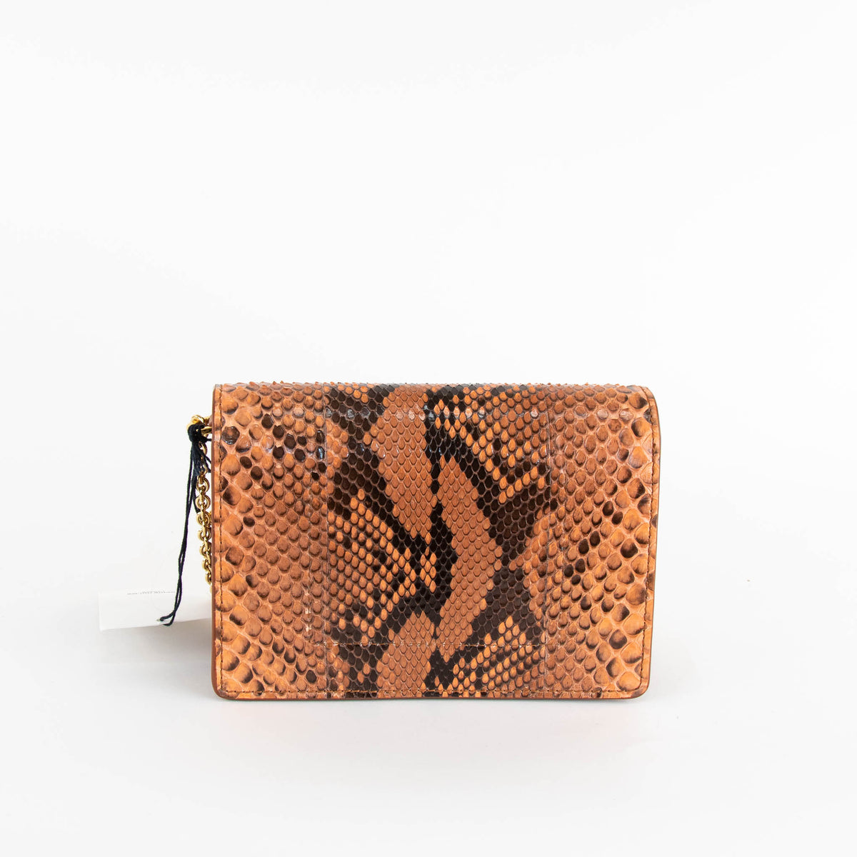 Sophie Hulme Orange Snake Skin Cocktail Stirrer Bag