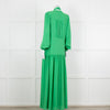 Me + Em Green Long Sleeve Maxi Belted Dress
