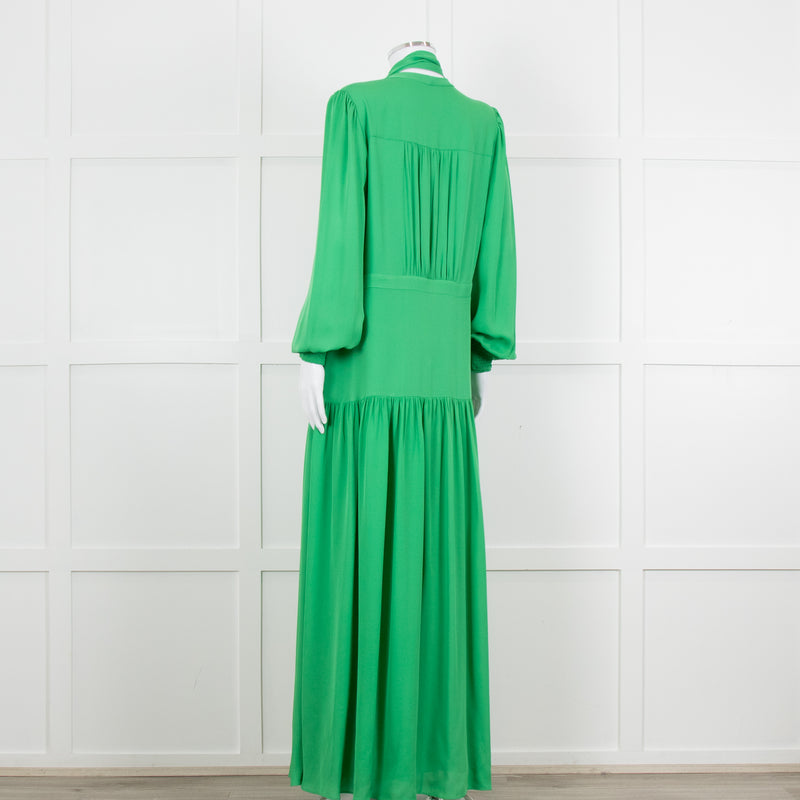Me + Em Green Long Sleeve Maxi Belted Dress