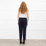 Peserico Navy Blue Cigarette Trousers