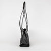 Fendi Black Leather Trim Mesh Logo Tote Bag