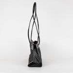 Fendi Black Leather Trim Mesh Logo Tote Bag