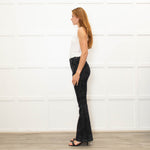 Hayley Menzies Grey Patterned Flared Jeans