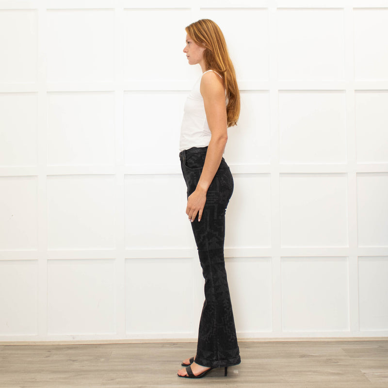 Hayley Menzies Grey Patterned Flared Jeans