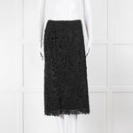 Ba&sh Black Lace Midi Skirt
