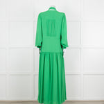 Me + Em Green Long Sleeve Maxi Belted Dress