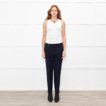 Peserico Navy Blue Tailored Trousers