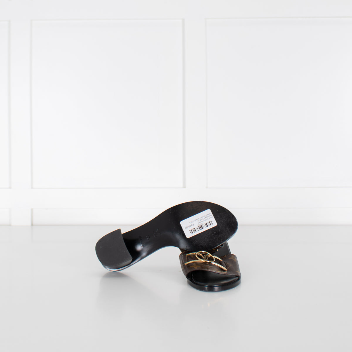 Louis Vuitton Brown Monogram Lock It Heeled Mules