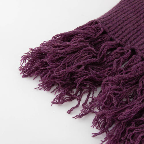 Brora Purple Cashmere Tassell Scarf