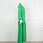 Me + Em Green Long Sleeve Maxi Belted Dress