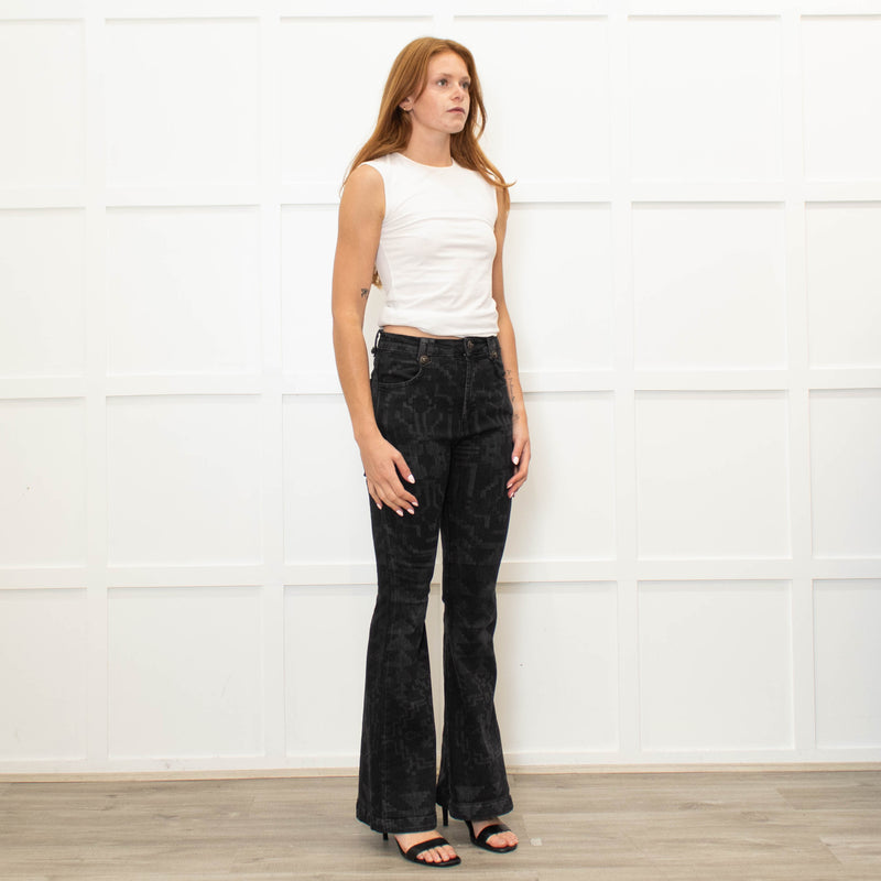 Hayley Menzies Grey Patterned Flared Jeans
