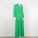 Me + Em Green Long Sleeve Maxi Belted Dress