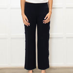 Claudie Pierlot Navy Trousers With Buttons Down The Sides