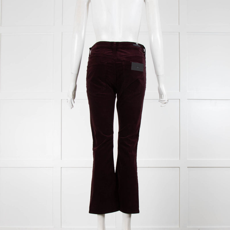 Citizens of Humanity Burgundy Velvet Crop Flare