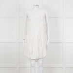 Isabel Marant Cream Sleeveless Mesh And Ruffled Dress