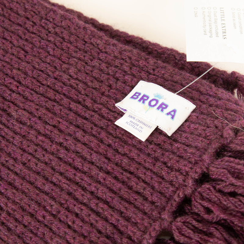 Brora Purple Cashmere Tassell Scarf