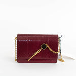 Sophie Hulme Burgundy Snake Micro Cocktail Stirrer Bag