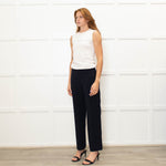 Claudie Pierlot Navy Trousers With Buttons Down The Sides