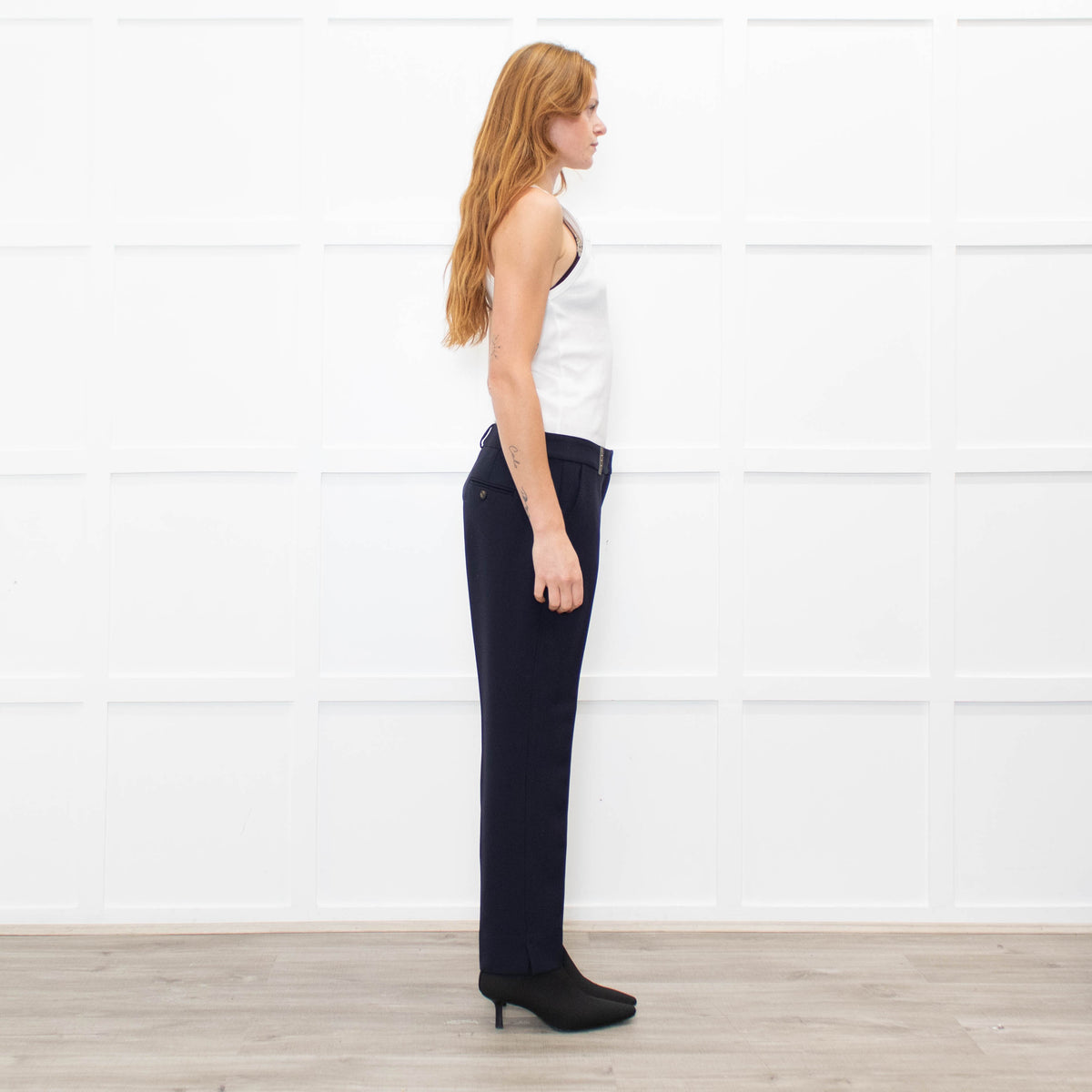 Peserico Navy Blue Tailored Trousers